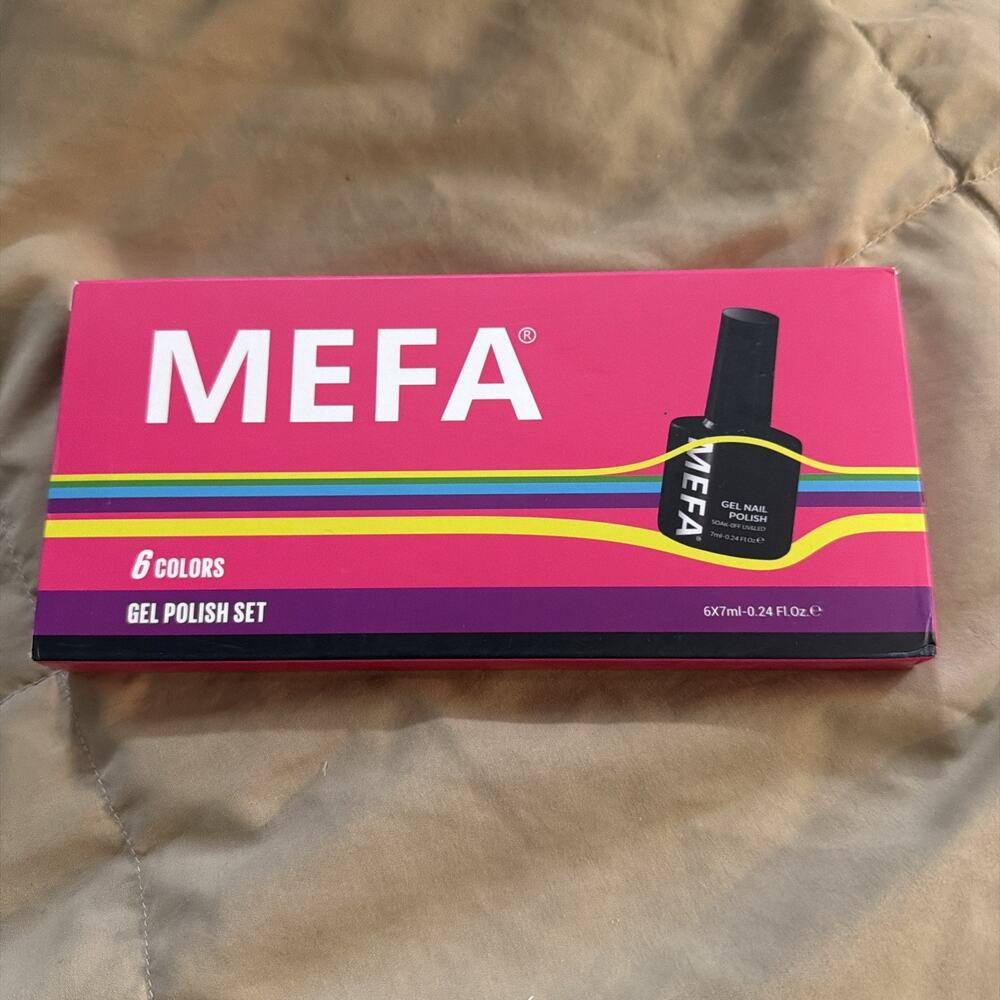 Lot (2) MEFA Gel Nail Polish Set - 6 Colors for DIY Nail Art (DF)